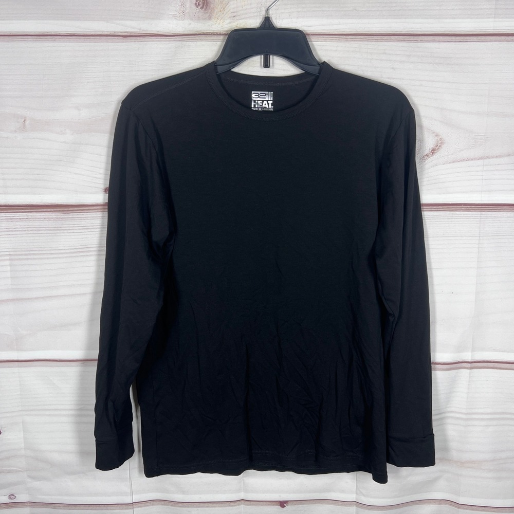 32 Degrees Top Women M Black Heat Crew Neck Long Sleeve Thermal Base Layer